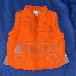 18m vintage CB kids Orange Vest with Fire Truck Design